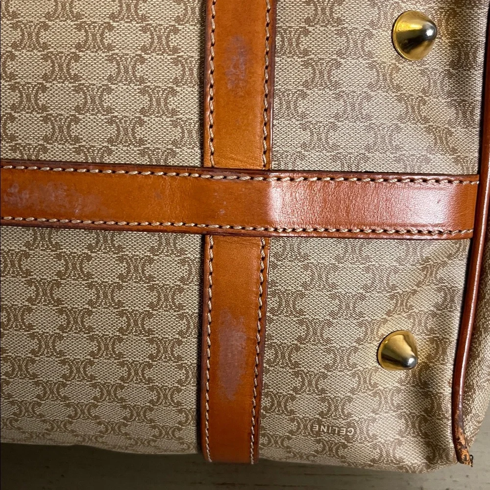 Celine Brown and Tan Monogram Boston Bag - Picture 9 of 13